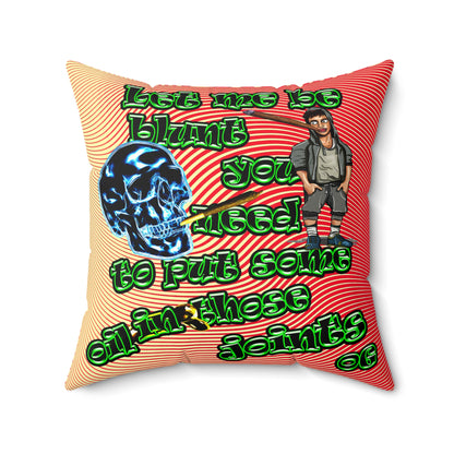 og - Faux Suede Square Pillow - (yellow-orange wave)