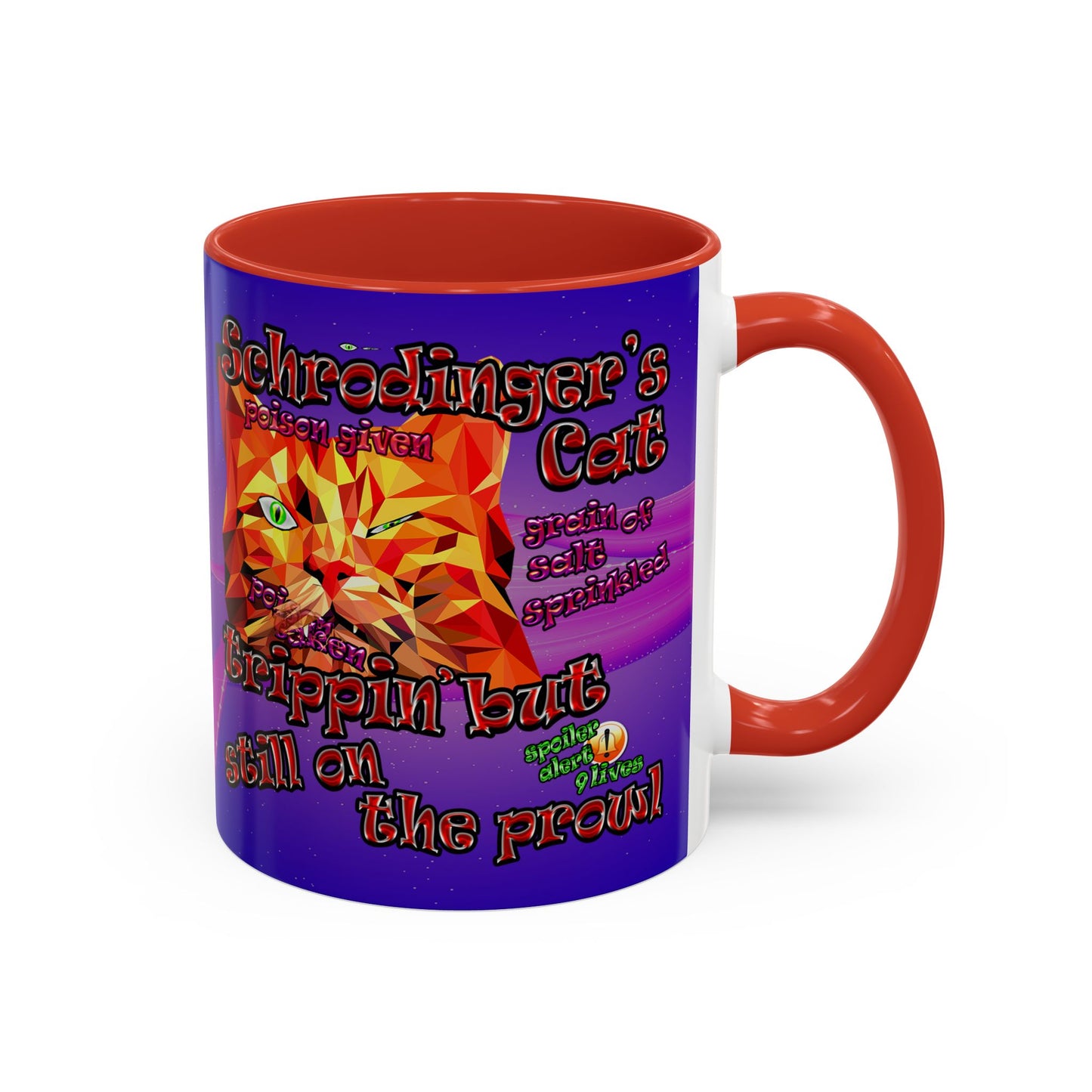 schrodinger's cat - Accent Mug (purple-pink wave)