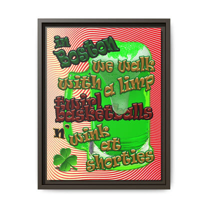 celtics logo - framed canvas art (yellow-orange wave)