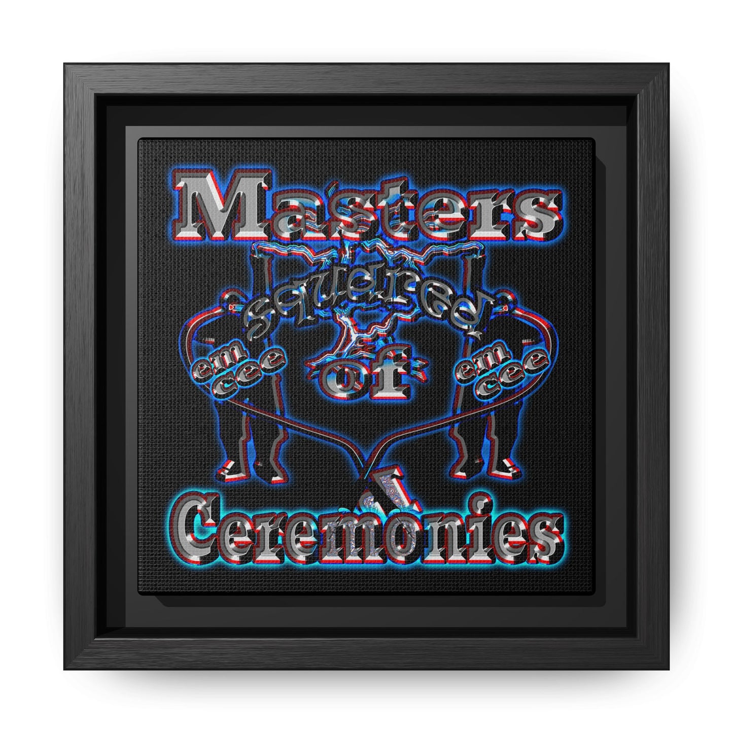 em cee squared - framed canvas art (black)