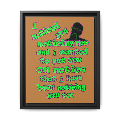 noticed you noticing - framed canvas art (light brown)