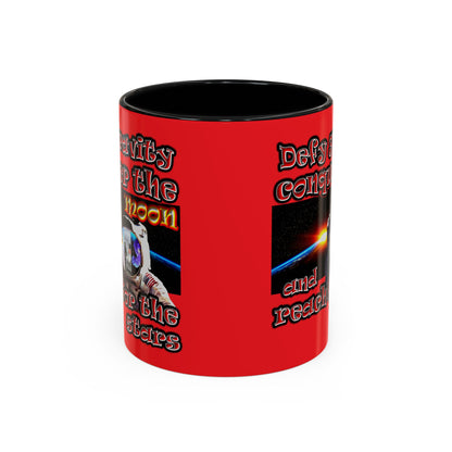 defy conquer reach - Accent Mug (red)