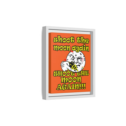 shoot the moon again - framed canvas art (orange)