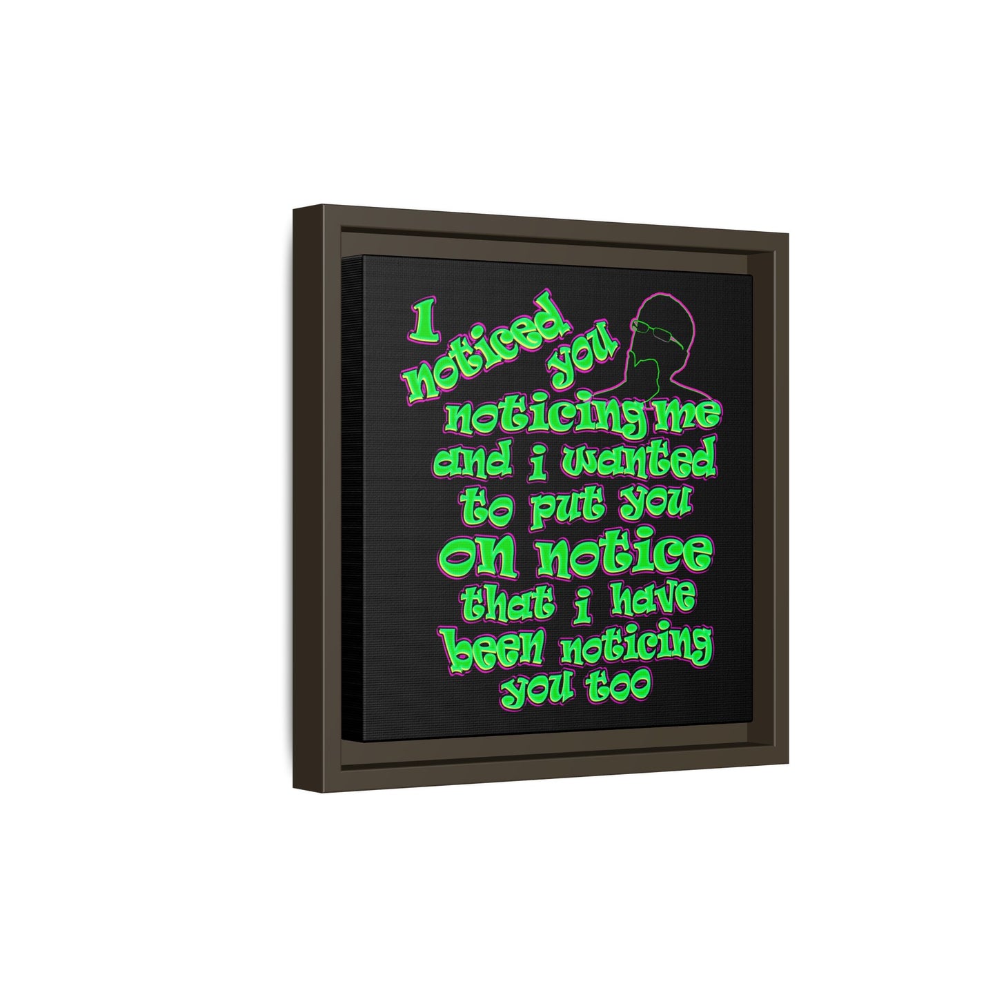 noticed you noticing - framed canvas art (black)