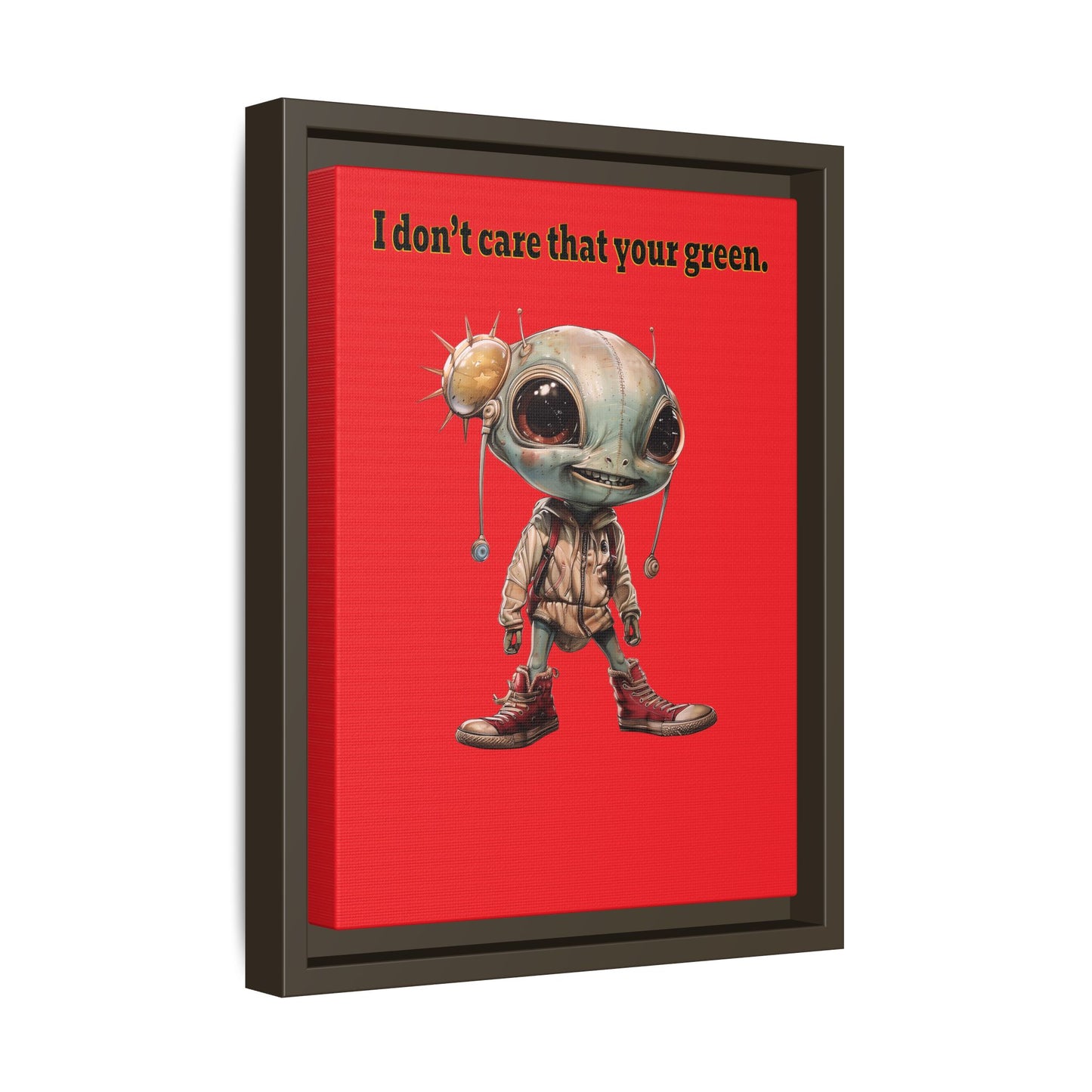 I don't care that your green - framed canvas art (red)