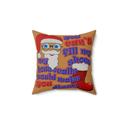 santa's shoes - Faux Suede Square Pillow - (light brown)