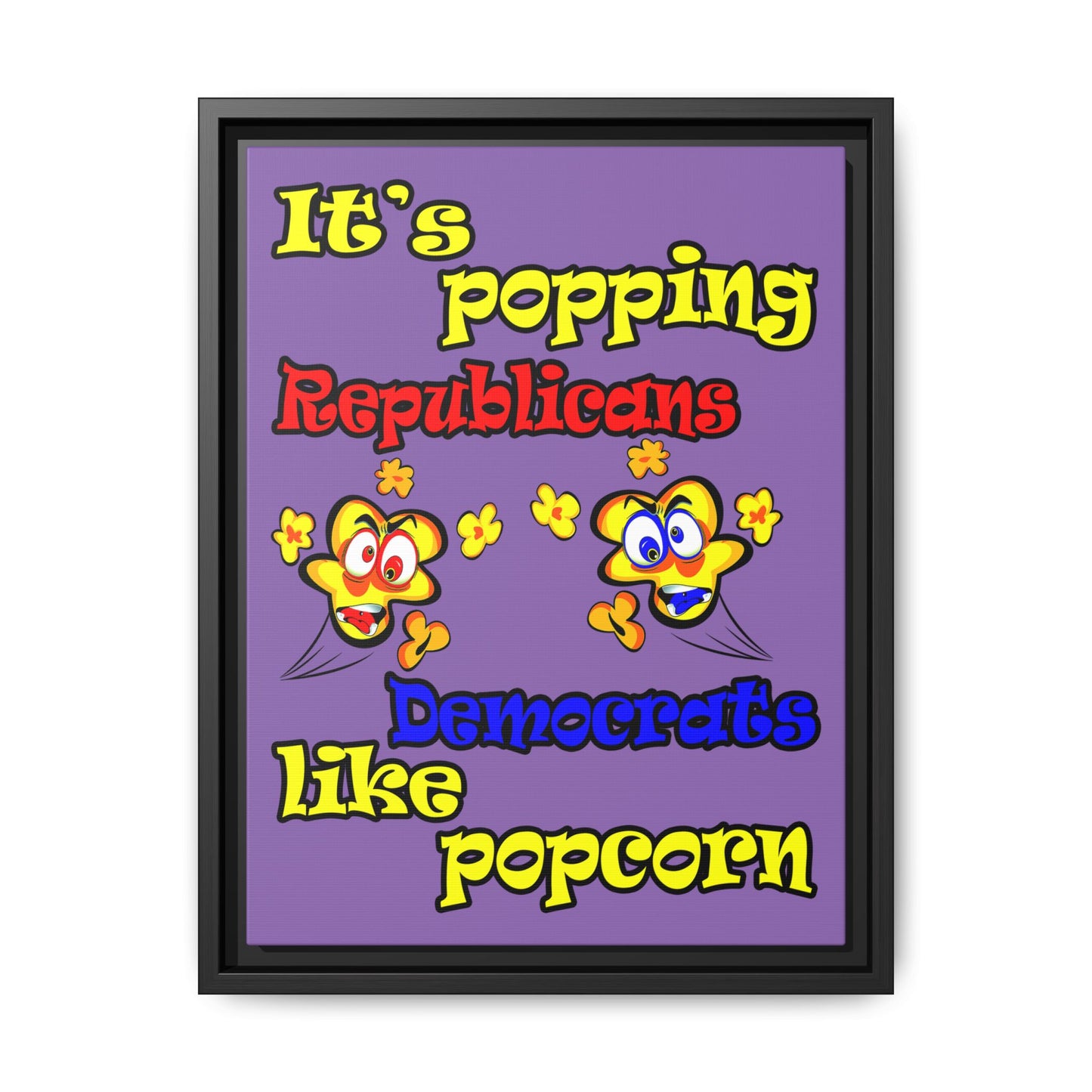 popping like popcorn - framed canvas art (light purple)