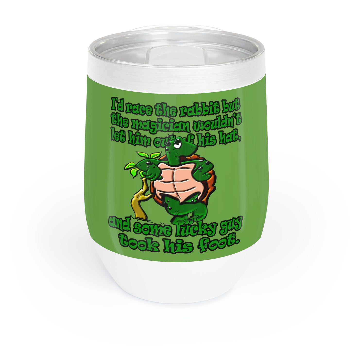 turtle race - Chill Wine Tumbler (green)