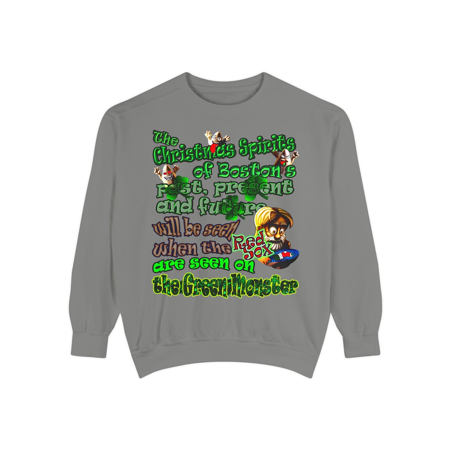 christmas spirits of boston - Unisex Garment-Dyed Sweatshirt