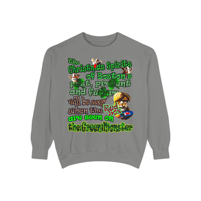 christmas spirits of boston - Unisex Garment-Dyed Sweatshirt