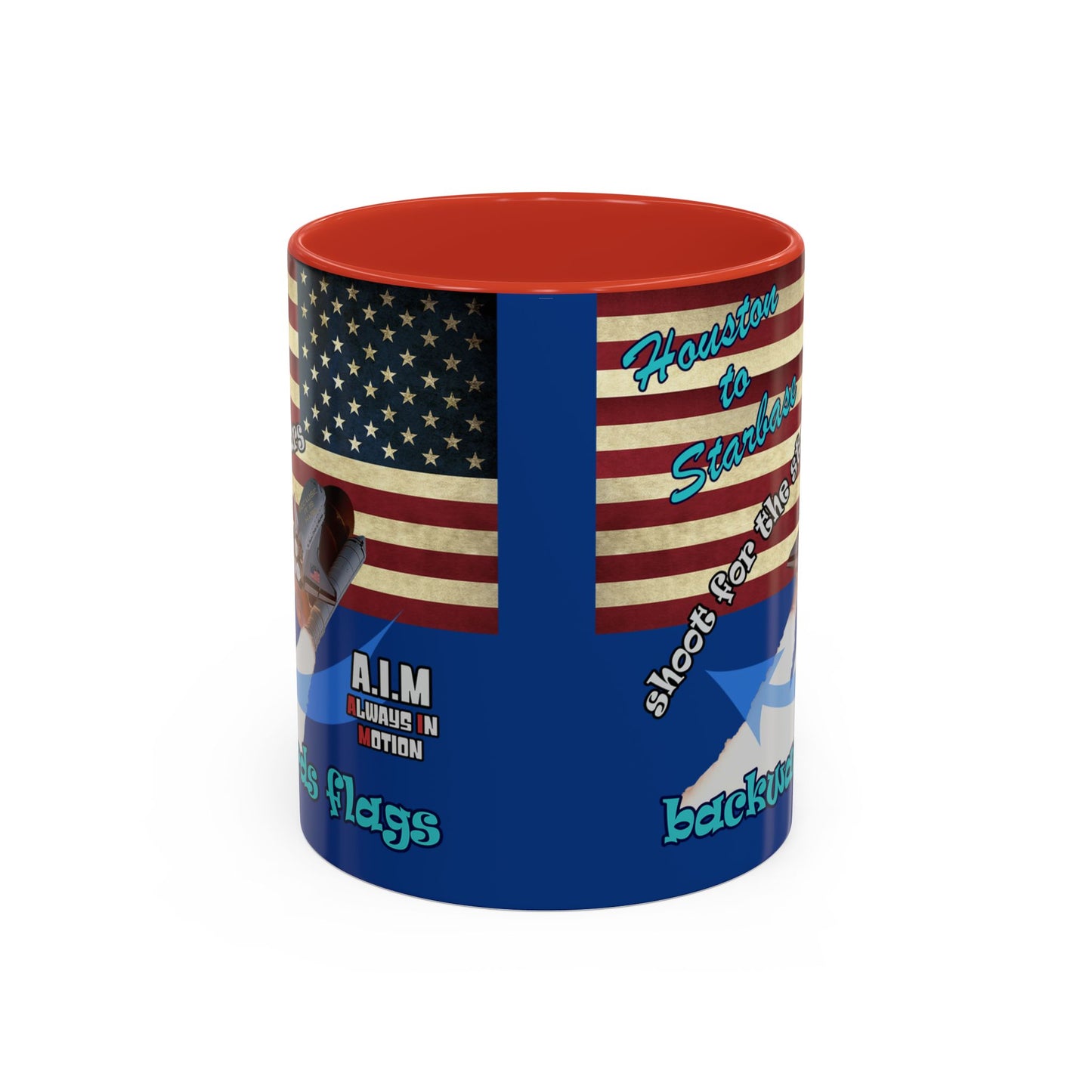 shoot for the stars - Accent Mug (dark blue)