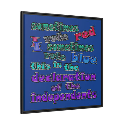 declaration of the independents - framed canvas art (dark blue)