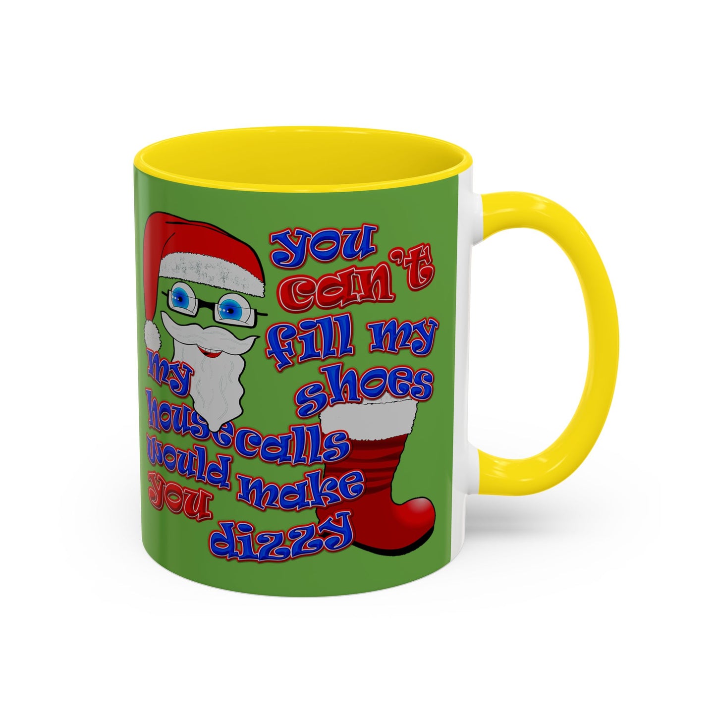 santa's shoes - Accent Mug (green)