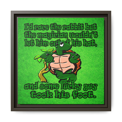 turtle race - framed canvas art (green turf)