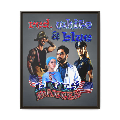 rw&b lives matter - framed canvas art (grey-light grey)