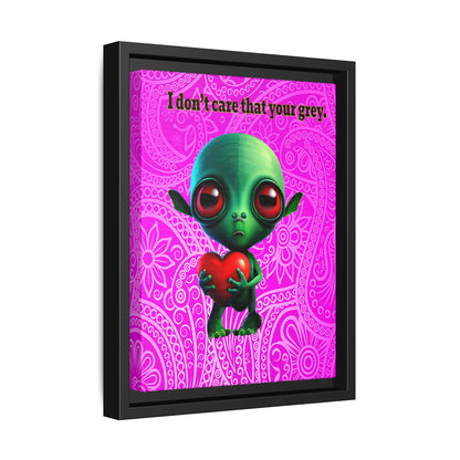 I don't care that your grey - framed canvas art (pink swirl)