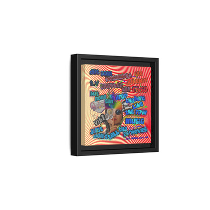 drop the beat - framed canvas art (yellow-orange wave)