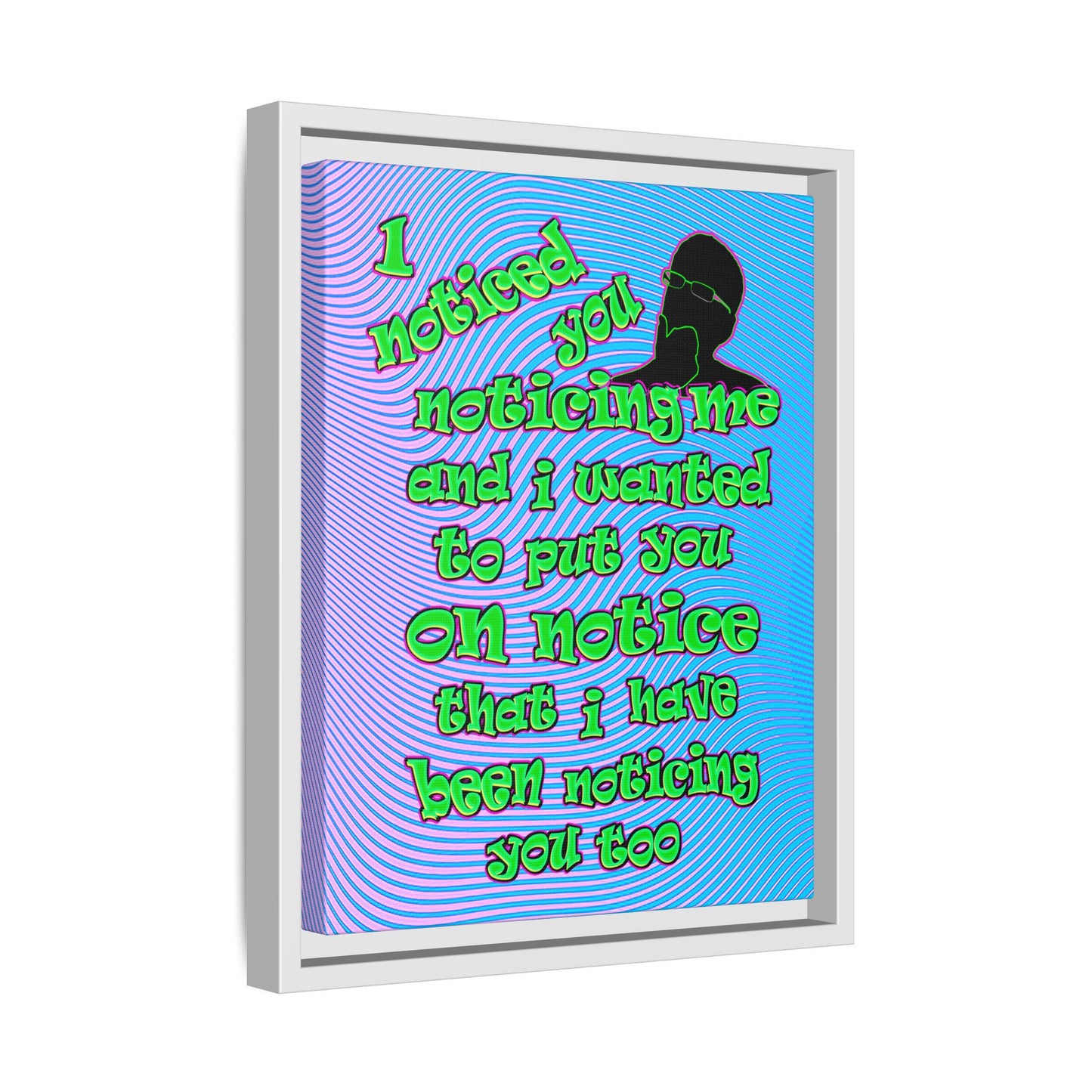 noticed you noticing - framed canvas art (light blue-purple wave)