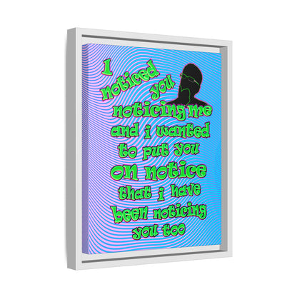 noticed you noticing - framed canvas art (light blue-purple wave)