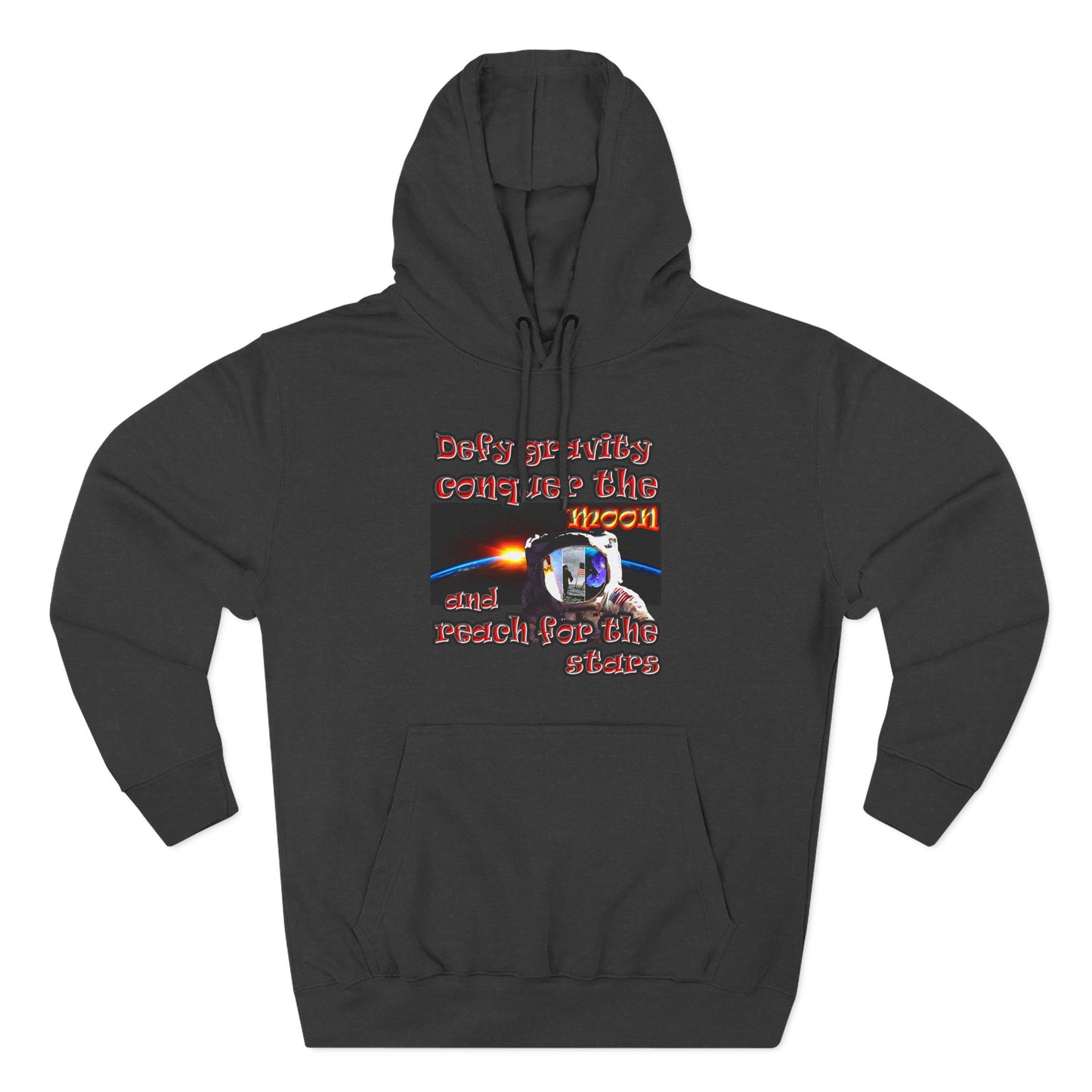 defy conquer reach - Three-Panel Fleece Hoodie