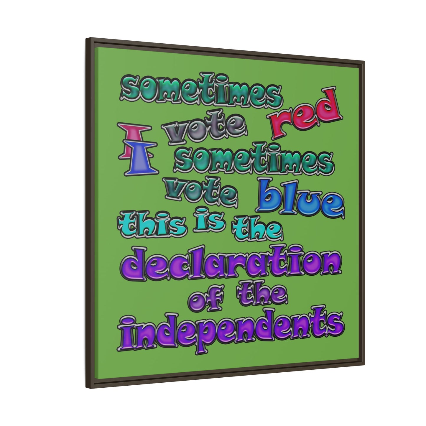 declaration of the independents - framed canvas art (green)