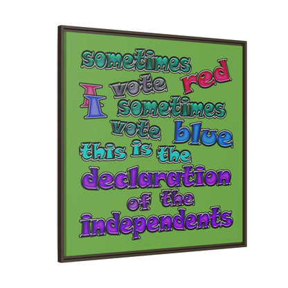 declaration of the independents - framed canvas art (green)