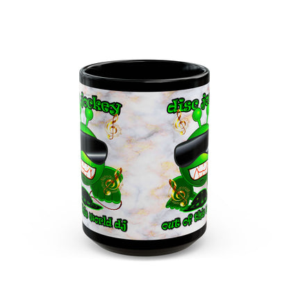 disc jockey - Black Mug (white marble)