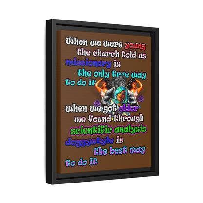 doggystyle - framed canvas art (brown)