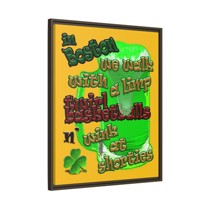 celtics logo - framed canvas art (yellow)