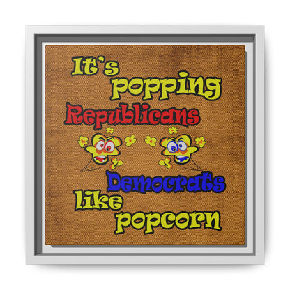 popping like popcorn - framed canvas art (brown papyrus)