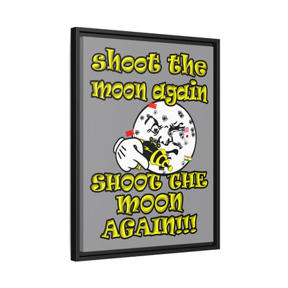 shoot the moon again - framed canvas art (grey)