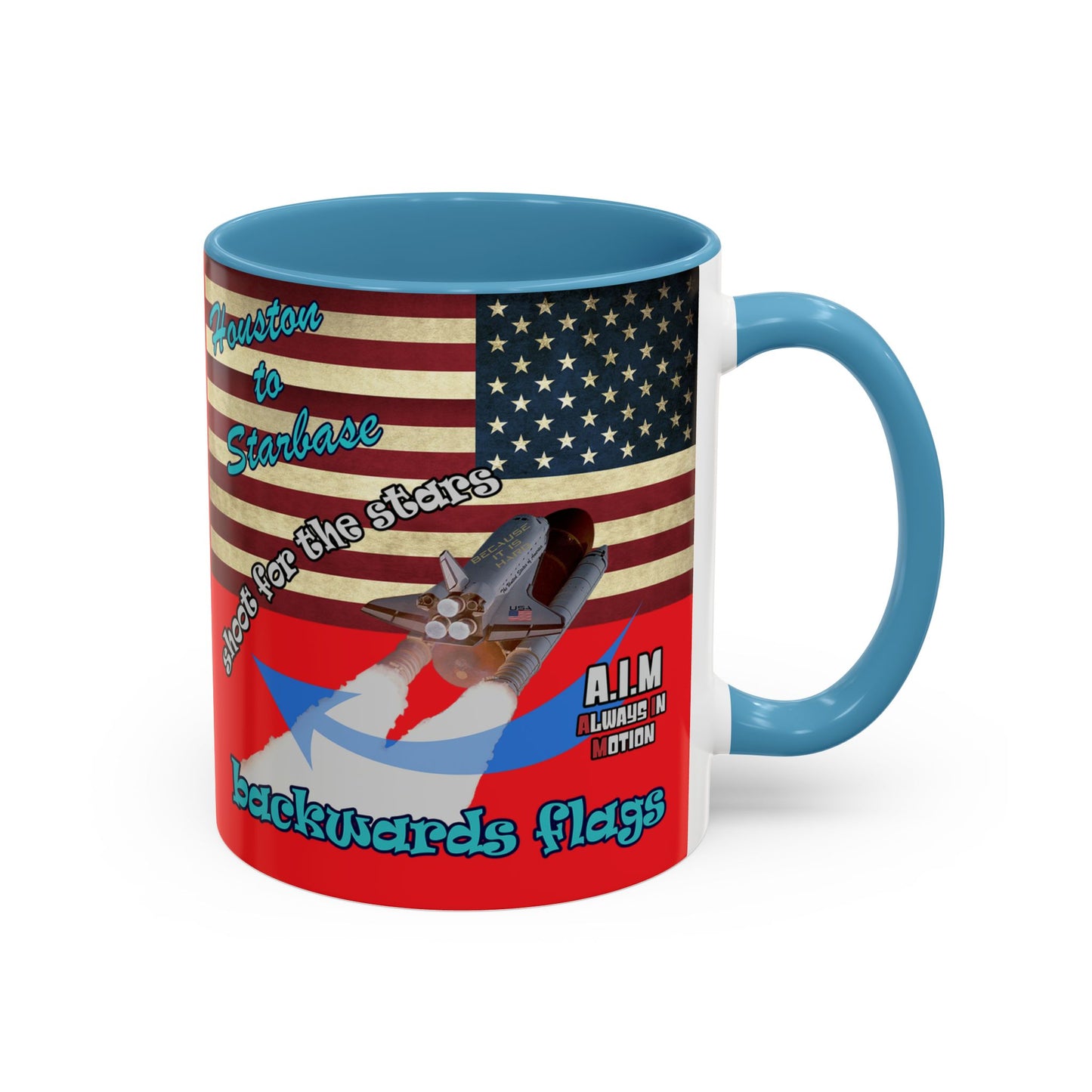 shoot for the stars - Accent Mug (red)