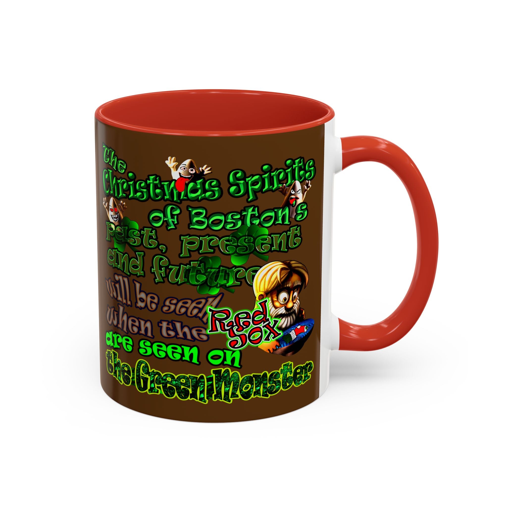 christmas spirits of boston - Accent Mug (brown)