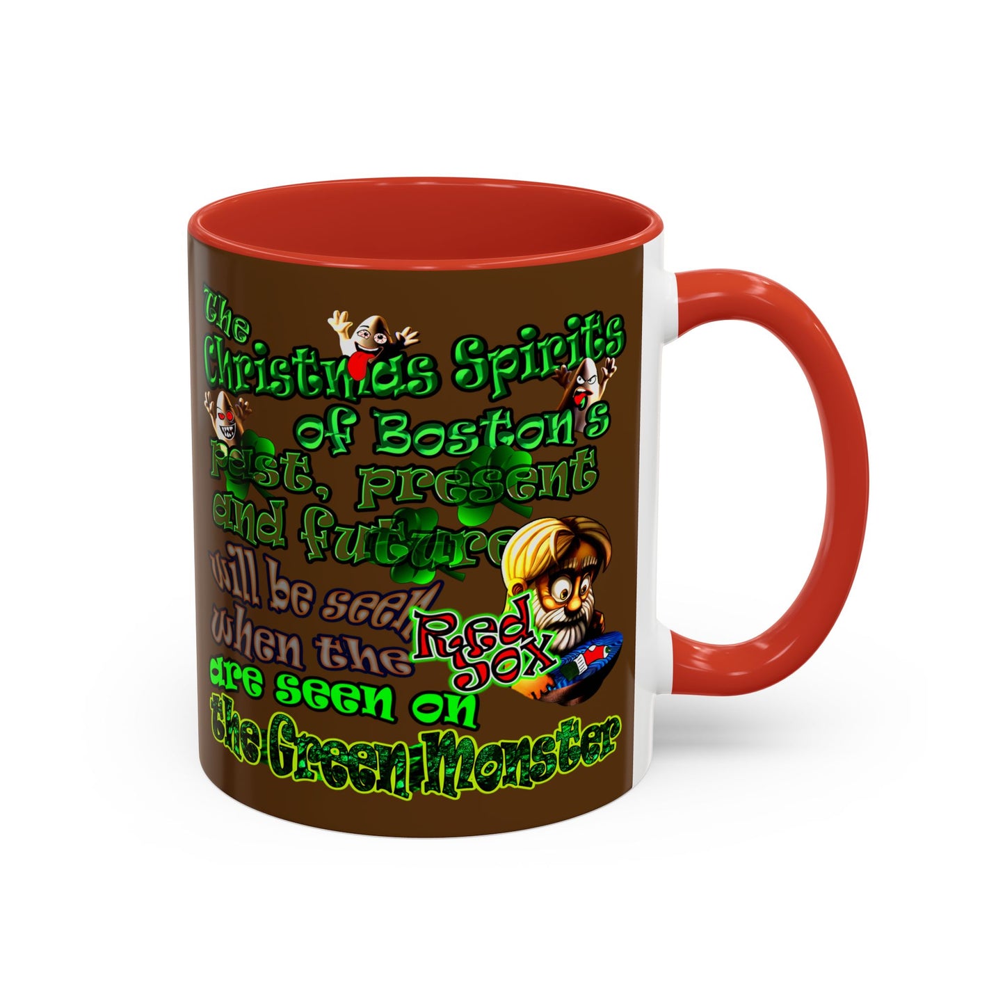 christmas spirits of boston - Accent Mug (brown)