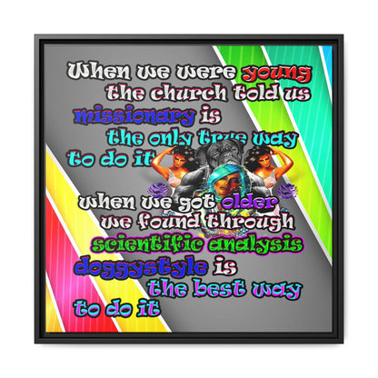 doggystyle - framed canvas art (rainbow split)