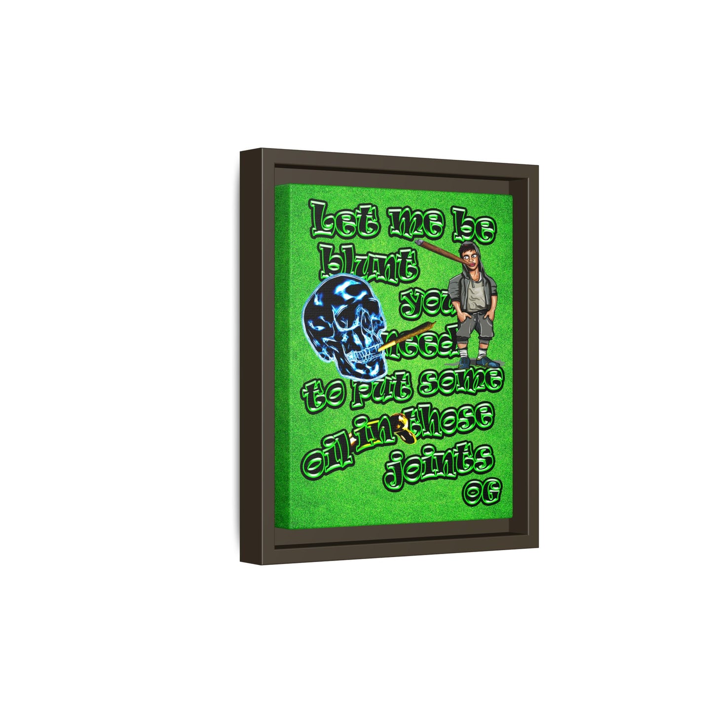 og - framed canvas art (green turf)