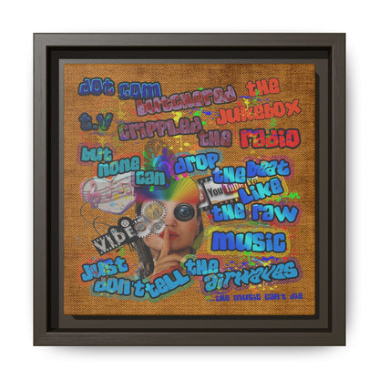 drop the beat - framed canvas art (brown papyrus)