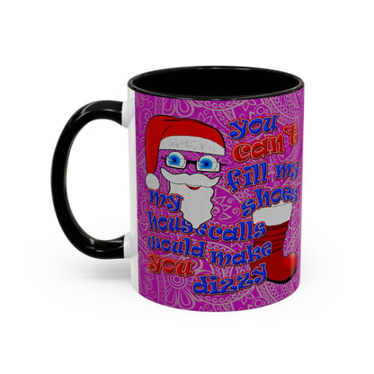 santa's shoes - Accent Mug (pink swirl)