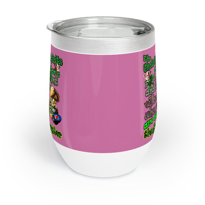christmas spirits of boston - Chill Wine Tumbler (light pink)