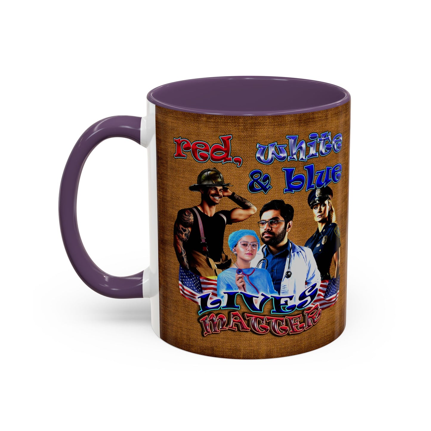 rw&b lives matter - Accent Mug (brown papyrus)