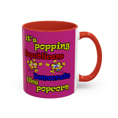 popping like popcorn - Accent Mug (pink)