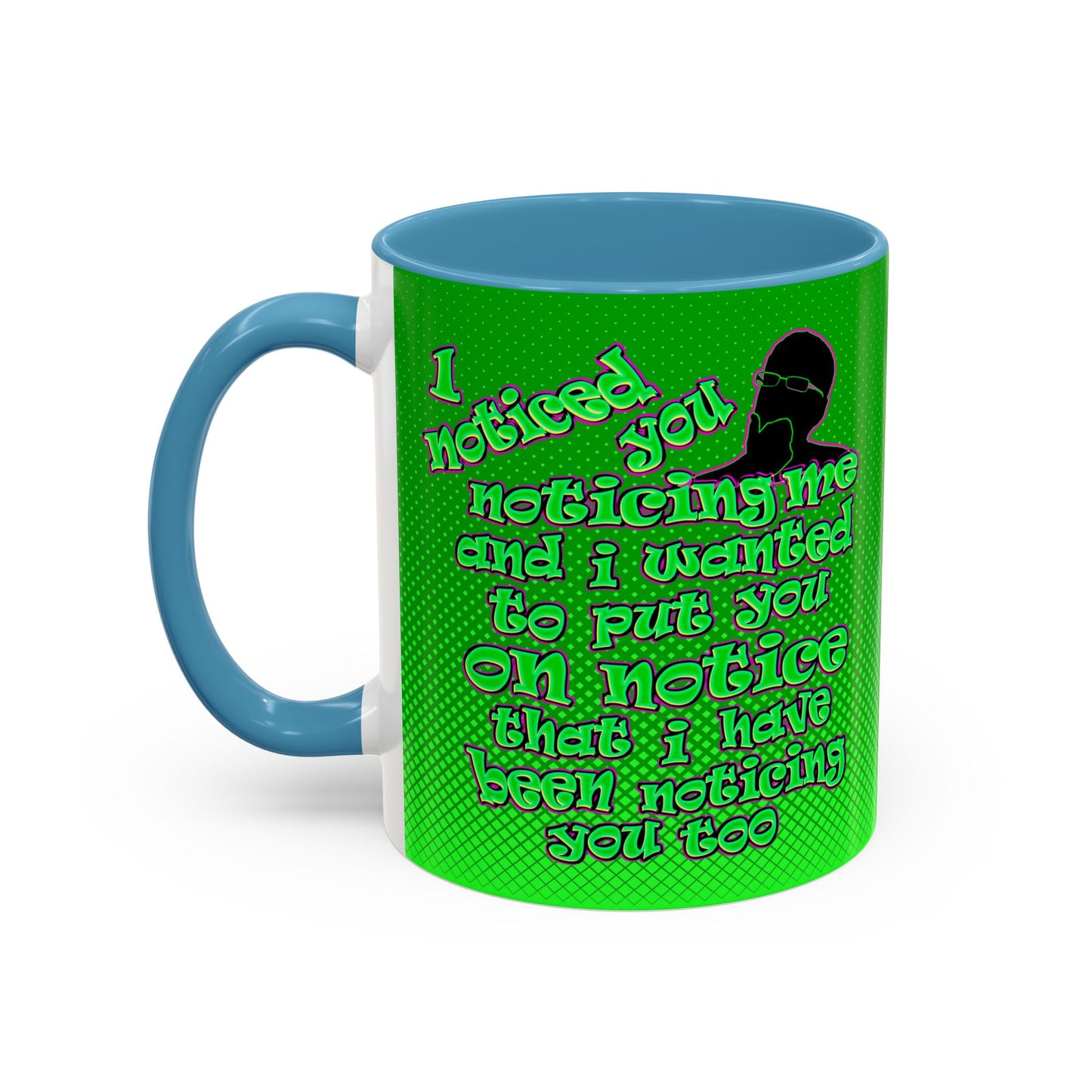 noticed you noticing - Accent Mug (logo green)