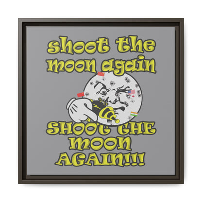 shoot the moon again - framed canvas art (grey)