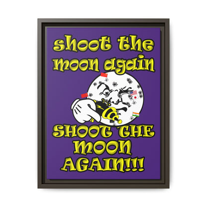shoot the moon again - framed canvas art (purple)