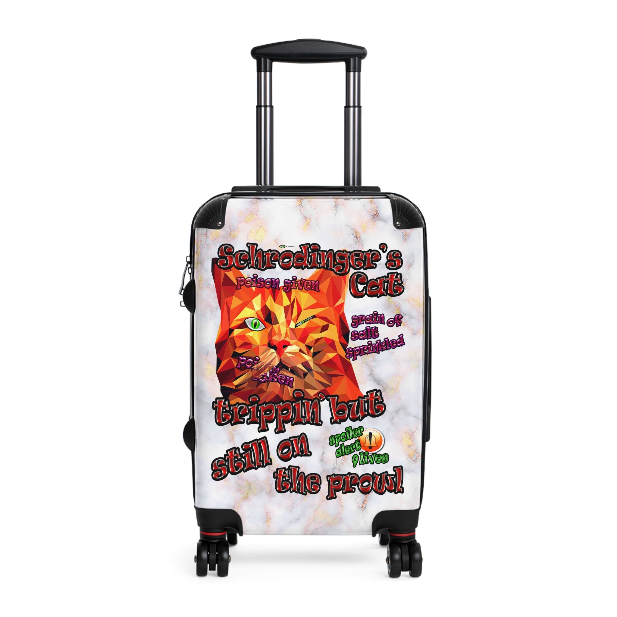 schrodinger's cat - suitcase (white marble)