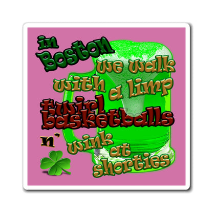 celtics logo - Magnets - (light pink)