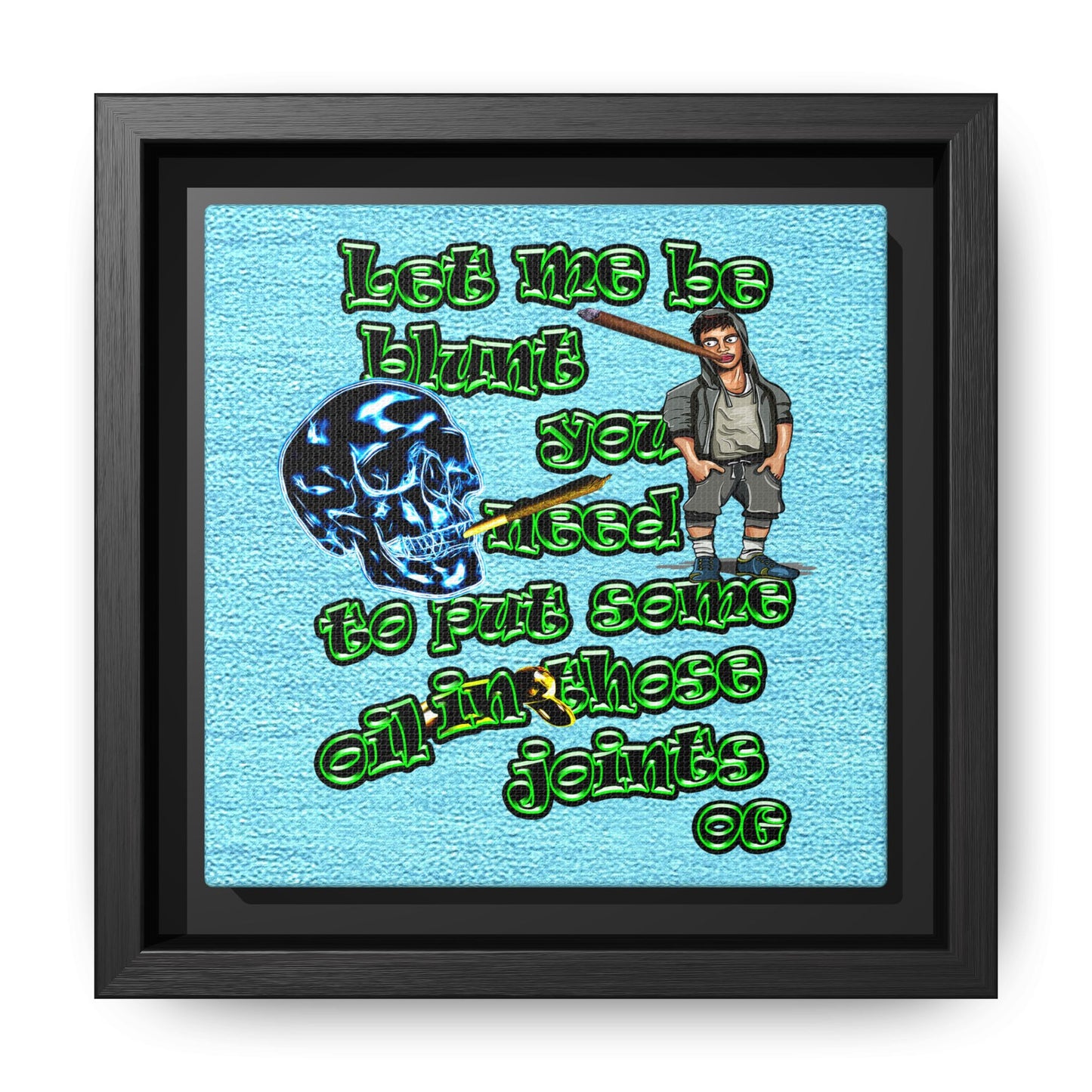 og - framed canvas art (faded blue)