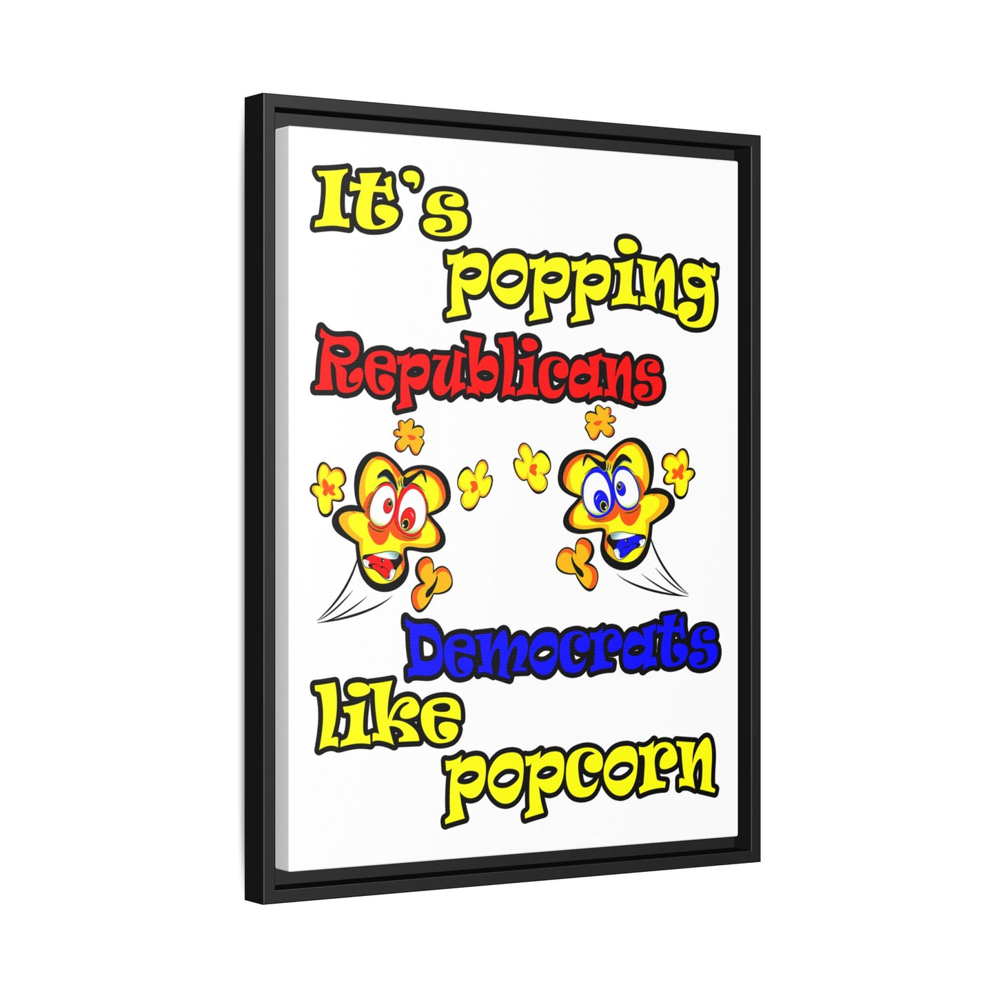 popping like popcorn - framed canvas art (white)