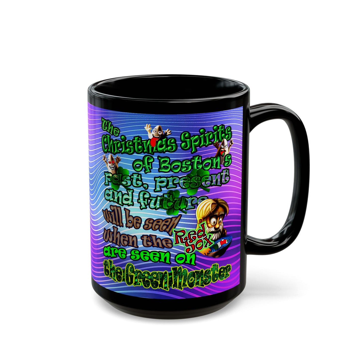 christmas spirits of boston - Black Mug (purple wave)
