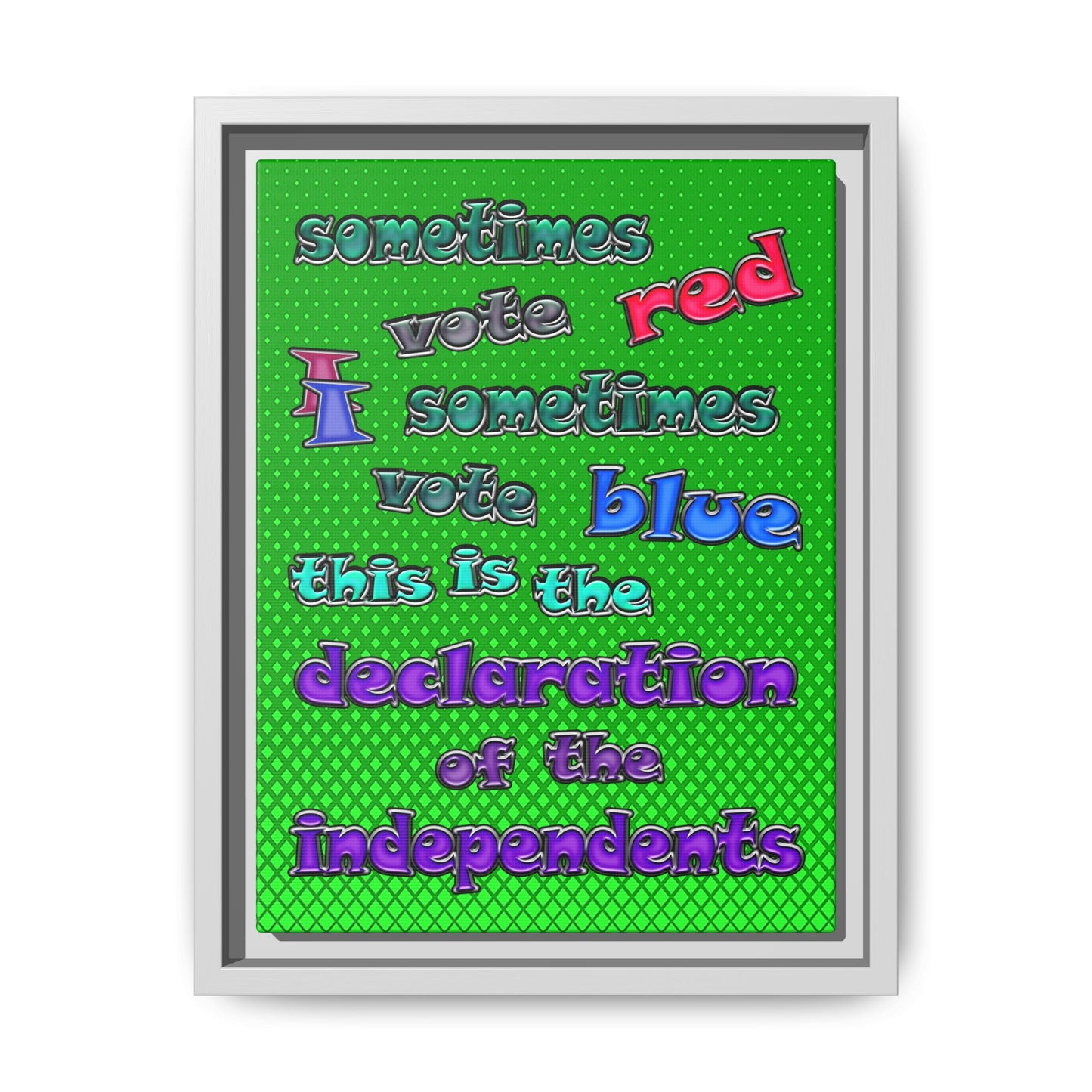 declaration of the independents - framed canvas art (logo green)